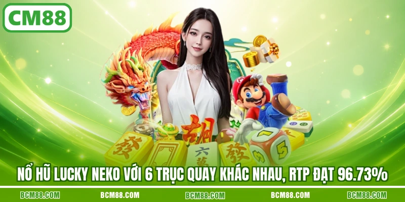 Nổ hũ Lucky Neko với 6 trục quay khác nhau, RTP đạt 96.73%