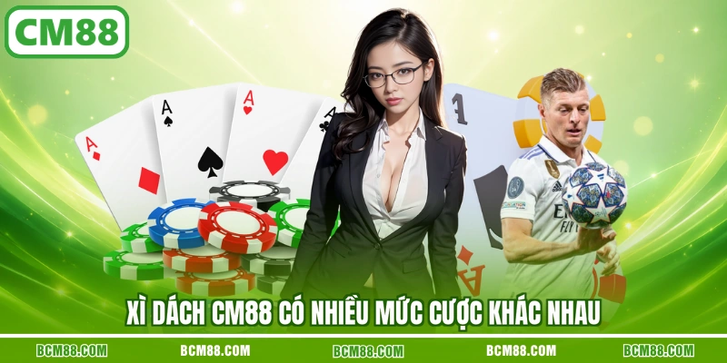 Xì Dách CM88 có nhiều mức cược khác nhau